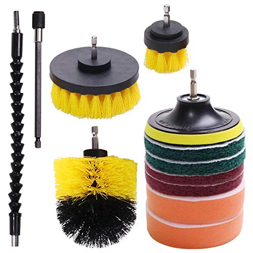 Bonarca 掃除用ブラシ 12点セット 電動ドリル 電動ドライバー対応 延長棒 フレキシブルシャフト付き